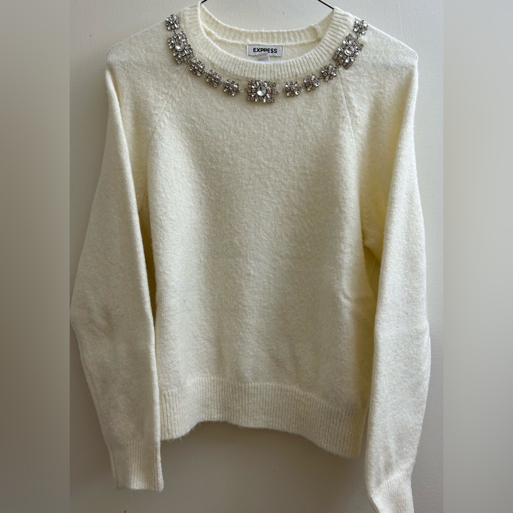 Express Crystal Embellished Sweater Womens Size Small